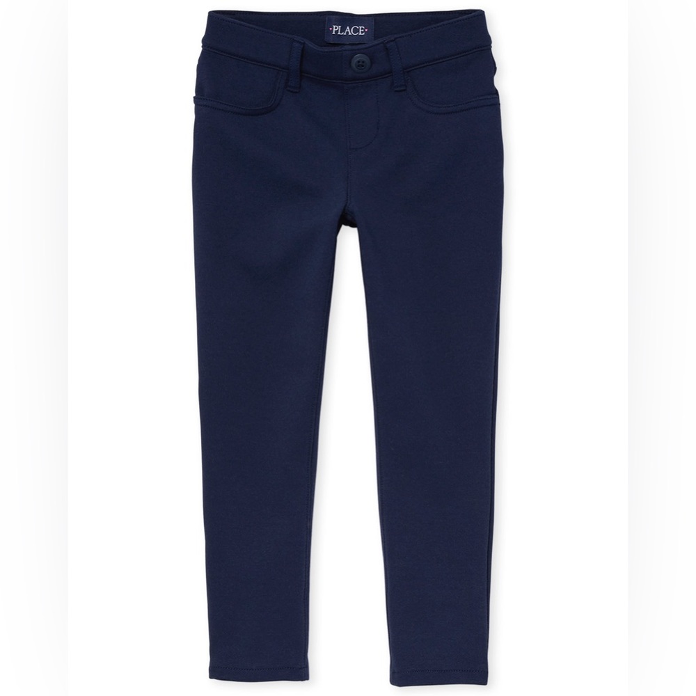 Girls Uniform Ponte Knit Pull On Jeggings - Tidal - Slim Fit!